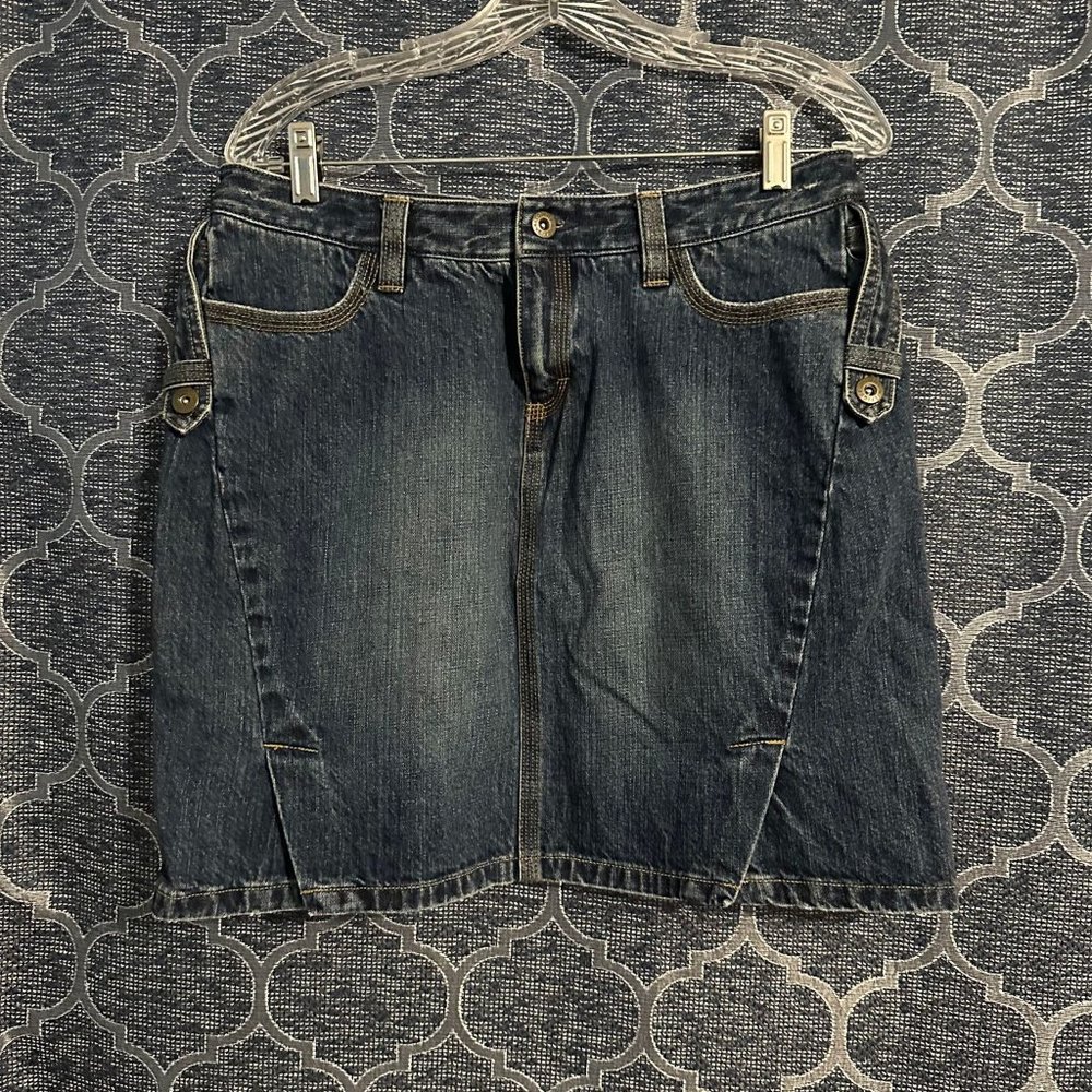 Tommy Hilfiger women's 10 petite vintage blue denim jean mini skirt